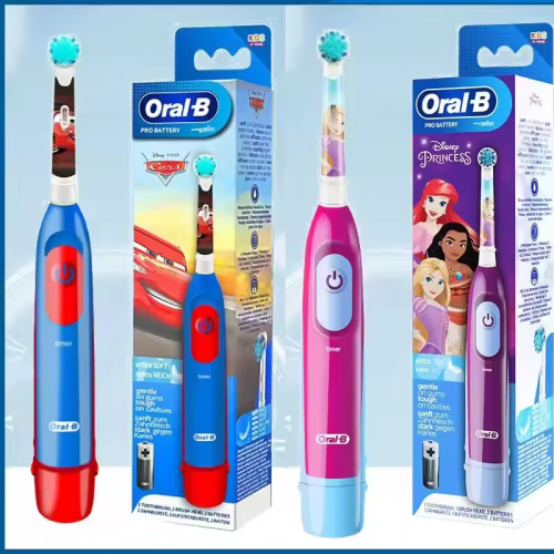 Imagen de Oral B DB5510K cepillo de dientes eléctrico para niños cepillo de dientes giratorio cerdas suaves temporizador de 2 minutos impermeable alimentado por batería para 3-12 años