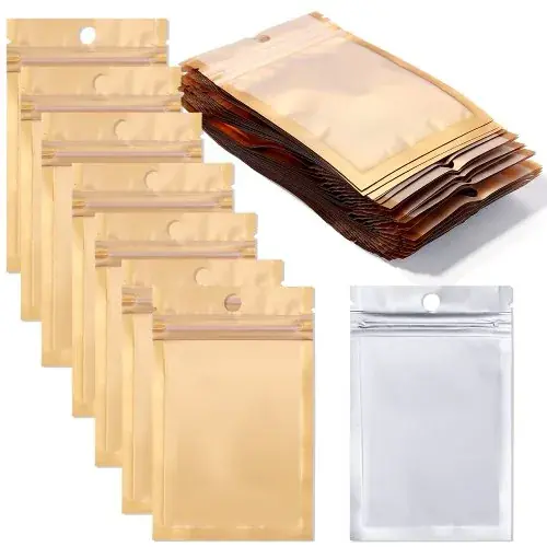 Image de Sacs à Fermeture Éclair Or pour Bijoux - Lot de 20/50
