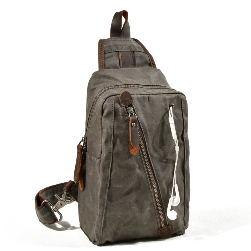 Bild von Vintage Brusttasche aus gewachster Leinwand – Stilvoll & Wasserdicht
