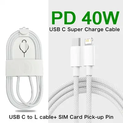 Image de Câble USB-C Tissé 60W pour iPhone & Smartphones