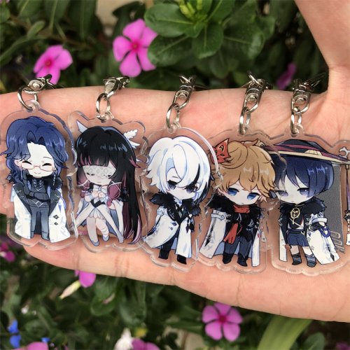 Zdjęcie Genshin Impact Fatui Pantalone Regrator Tartaglia Scaramouche brelok akcesoria Anime gra Cosplay wisiorek Prop odznaka prezent