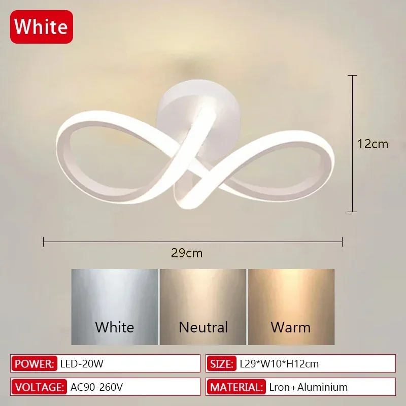 Zdjęcie Nowoczesna Lampa Sufitowa LED z Żyrandolem Trójkolorowym – Minimalistyczne Oświetlenie do Korytarza, Sypialni i Jadalni z Montażem Powierzchniowym