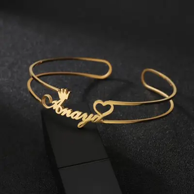 Image de Bracelet Personnalisé Lettre & Nom - Acier Inoxydable