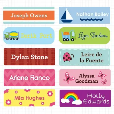 Image de Autocollants personnalisés avec nom pour enfants et écoliers