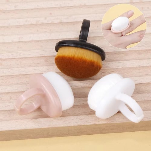 Afbeelding van Natuurlijke Ovale Nagelkunst Stofborstel voor DIY Manicure – Plastic Ringvormige Borstel voor Gel- en Stofreiniging