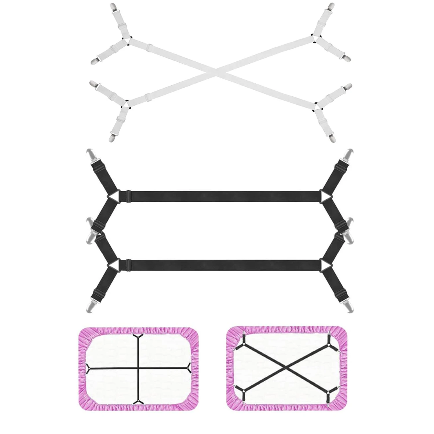 Image de Sangles Élastiques Réglables pour Draps - Fixation Parfaite