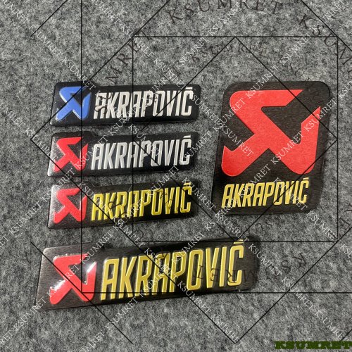 Adesivo Logo Akrapovič in Metallo per Scarico Moto