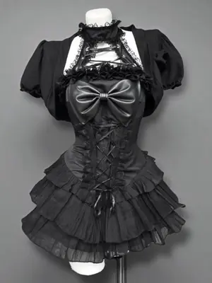 Image de Ensemble 2 pièces Kawaii Dentelle à Pois - Style Japonais Mignon