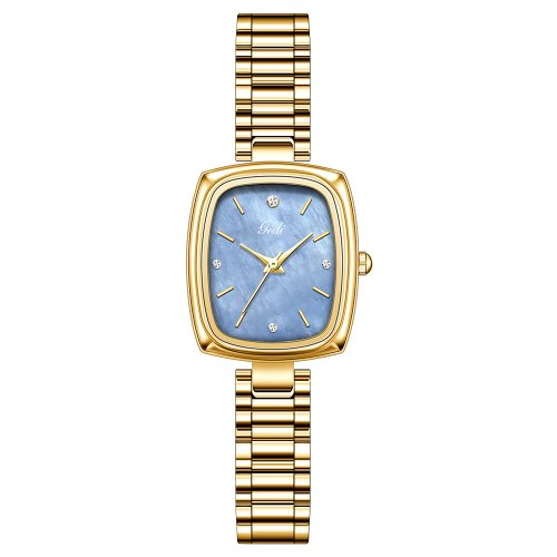 Image of Elegant Gold-Tone Women's Quartz Watch with Stainless Steel Strap – Waterproof, Retro-Style, Minimalist Design for Students and Fashion-Conscious Ladies