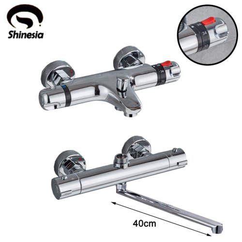 Image of Premium Thermostatic Shower Faucet with Built-In Mixing Valve for Bathtub and Bathroom Sink – Reliable Temperature Control and Water Efficiency