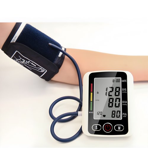 Afbeelding van Digitale bloeddrukmeter Arm bloeddrukmeter Hartslagmeter Meter Groot scherm Automatische tonometer met manchet