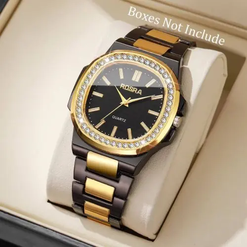 Image de Montre Homme Luxe Cadran Carré Acier - Élégance & Précision