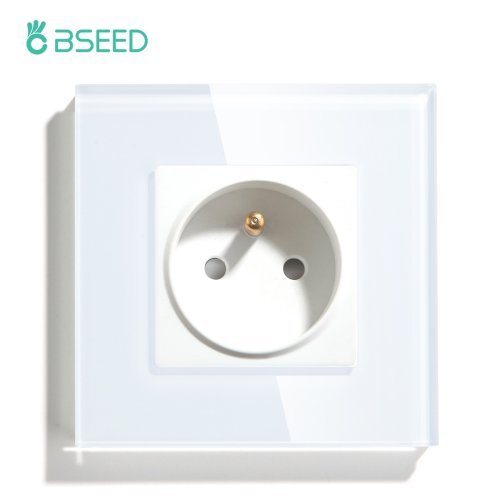 Immagine di BSEED Presa elettrica a muro standard Francia Porta di ricarica USB tipo C Pannello in vetro Presa francese a ricarica rapida da 20 W 110-250 V
