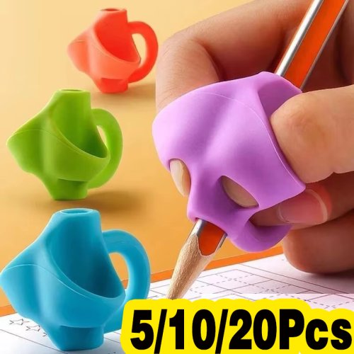 Immagine di Set portapenne per bambini - 5/10/20 pezzi Correttori di scrittura a tre dita Dispositivo di apprendimento e tenere la penna correttiva per bambini per la scuola