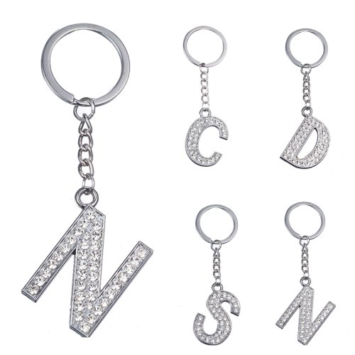 Imagen de Llaveros con Letras del Alfabeto A-Z - Joyería de Moda con Cristales