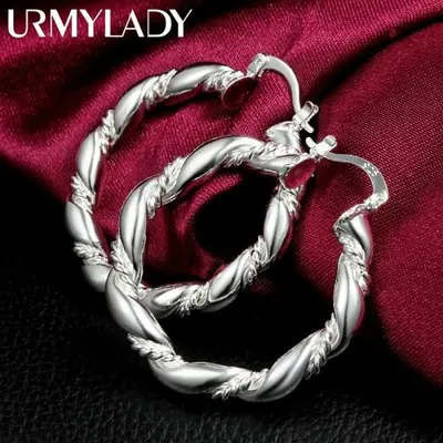 Image de Boucles d'oreilles Créoles en Argent 925 - Élégantes & Tendance