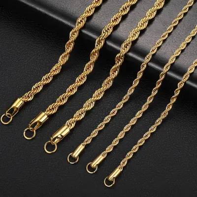 Image de Collier Chaîne Torsadée Or - Étanche & Indémodable