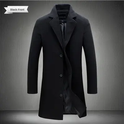 Image de Manteau Homme Slim Fit Coton-Laine - Élégant & Chaud