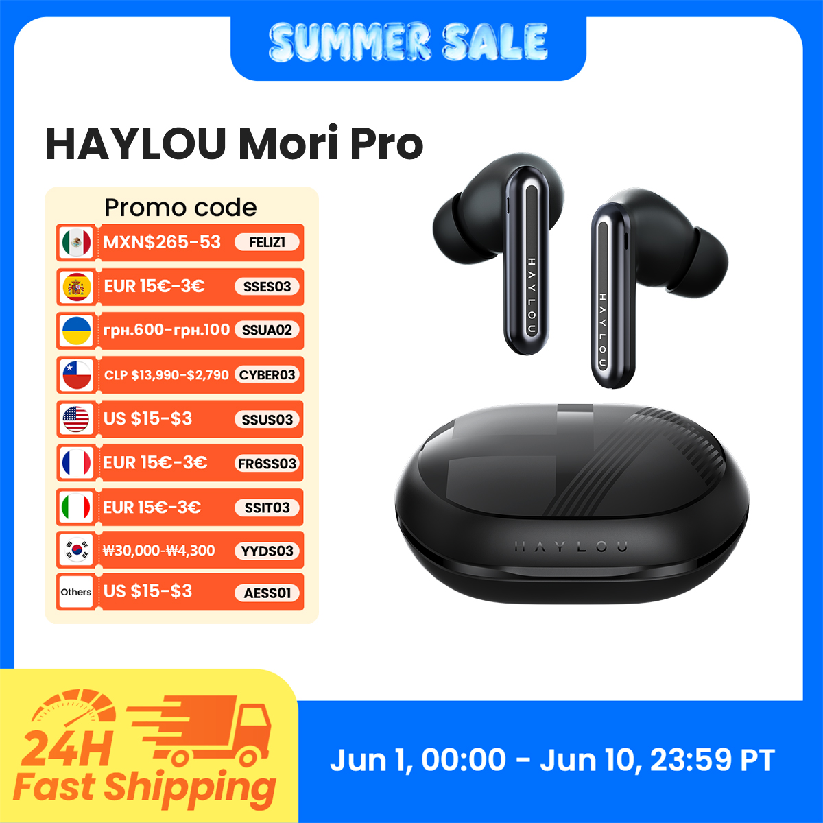 Afbeelding van Haylou Mori Pro Oordopjes met ANC en 35 Uur Batterij