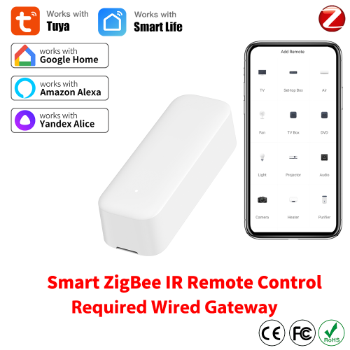 Afbeelding van Tuya Zigbee IR Afstandsbediening - Universele Smart Infrarood Controller voor TV, DVD, Audio en Airco, Kompatibel met Alexa en Google Home