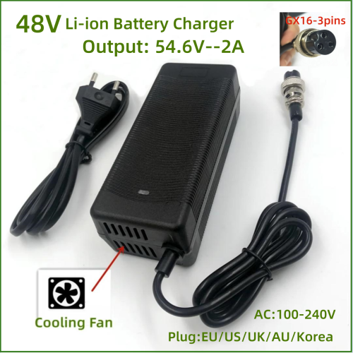 Image of Universal 48V 54.6V 2A Lithium Battery Charger for Kugoo M4, X1, M4 Pro, Speedway, Leger Mini 4 Pro Electric Scooters – Fast & Safe Charging Solution