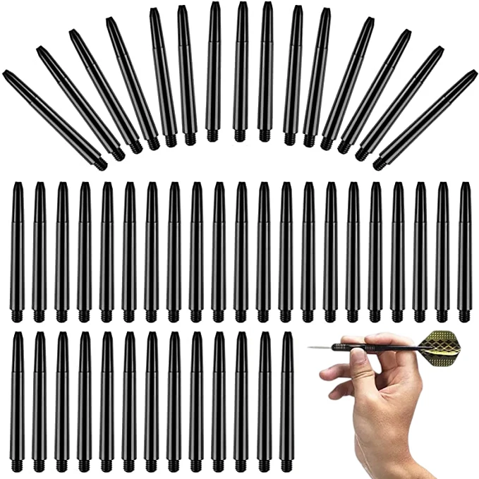 Image of 100-Pack Nylon Dart Shafts with 2BA Screw Thread – Durable Plastic Dart Rods and Stems for Standard Darts Accessories
