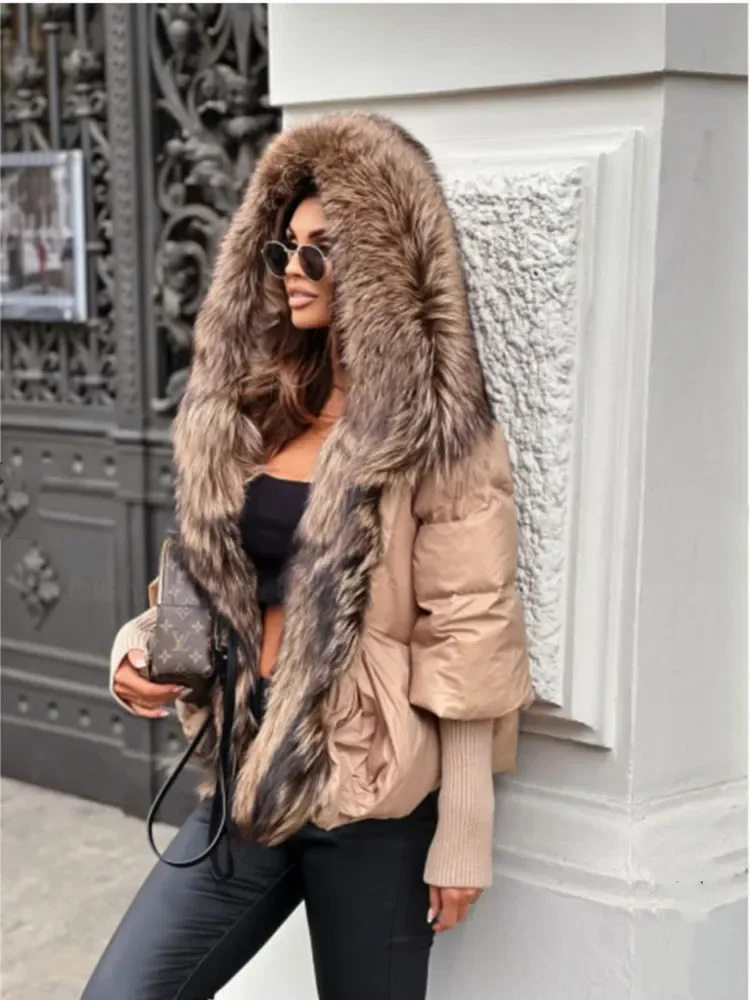 Image de Veste Hiver Femme Fourrure de Renard Véritable - Chaud & Surdimensionné
