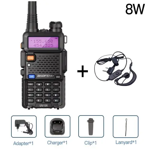 Image de Talkie-Walkie Baofeng UV-5R 8W - Double Bande, Longue Portée