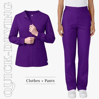 Image de Uniforme Médical Femme - Combinaison Longue Manche pour Infirmières & Cliniques