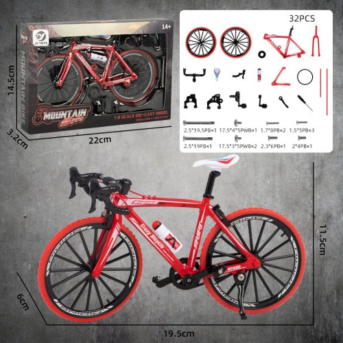 Imagen de Modelo de bicicleta Allloy DIY 1:8, bicicletas de montaje de montaña con dedo fundido a presión, col...