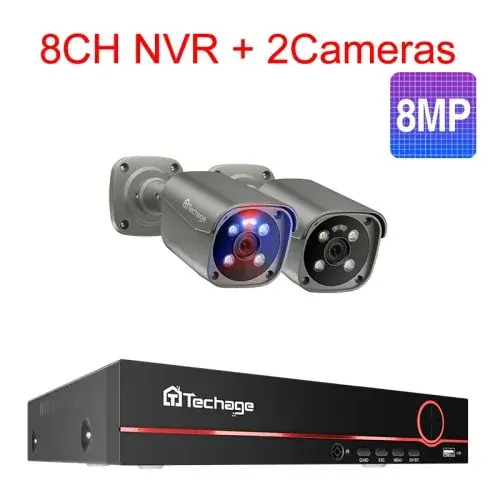 8CH 2Pcs 8MP caméra
