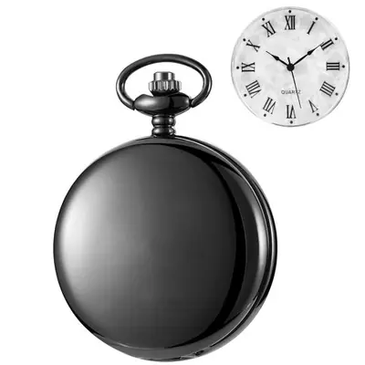Image de Montre de Poche Vintage Noir - Élégance Minimaliste