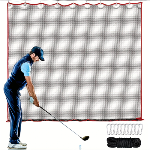 Image of 10x10 ft Heavy Duty Golf Practice Net with High-Impact Barrier for Indoor and Outdoor Training