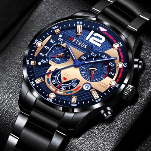 Immagine di Orologi da uomo in acciaio inossidabile di moda orologio da polso al quarzo di lusso calendario orologio luminoso da uomo orologio Casual da lavoro Reloj Hombre