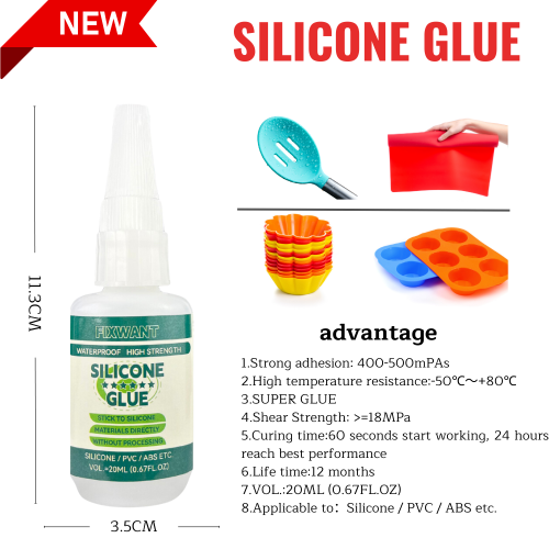 Zdjęcie Super Klej Uniwersalny 20 ml – Silikonowy, Szybko Sklejający dla TPR, TPU, PVC, ABS, Lateksu, Skóry i Drewna