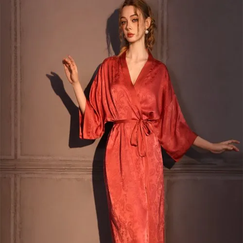 Rojo largo vestido A