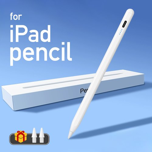 Stylus pen voor Apple Pencil met LED-energiemeter, handafwijzing en touchscreenfunctie voor iPad 2025, 2022, 2021, 2020, 2019, 2018.