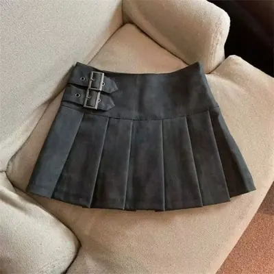 Image de Jupe Mini Y2K en Cuir PU - Style Streetwear Vintage Coréen