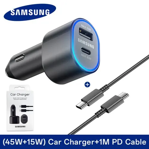 Image de Chargeur Voiture USB-C 60W pour Samsung PD pour Galaxy S25/S24/S23/S22 Ultra & Z Fold/Flip