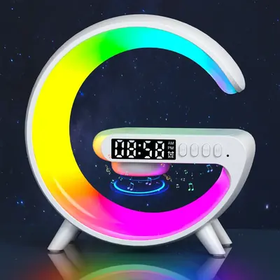 Image de Chargeur Sans Fil Multifonction avec Lumière RGB et Réveil