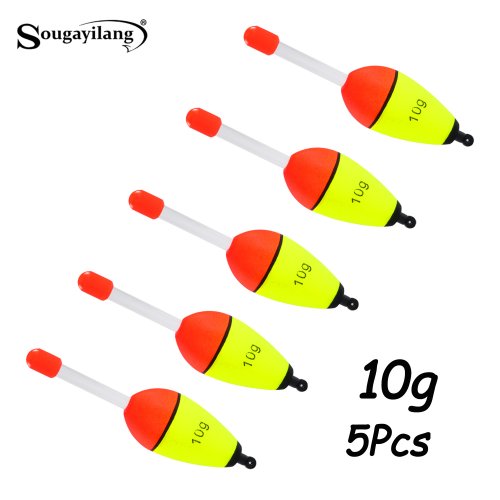 Imagen de Sougayilang 5 uds boya de pesca con luz nocturna con cinta doble EVA de alta visibilidad bola grande para el vientre para pesca nocturna y tiro largo