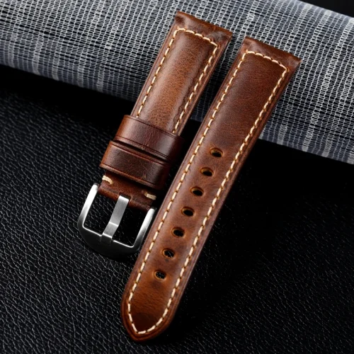 Afbeelding van Echt lederen kalfsleren band 20 mm 22 mm voor Huawei Watch GT 4 3 46 mm Amazfit GTR lederen band voor Galaxy Watch 6 5 accessoires