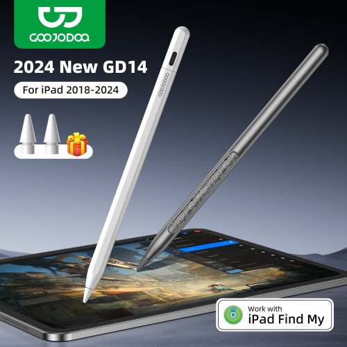 Immagine di Pennarello Goojodoq GD14 Compatibile con Apple Pencil 2, Penna Stilo per iPad Air 6, 5, 4 e iPad Pro 11" (2018-2024), Pro 13" - Con Funzione Trova il Mio iPad