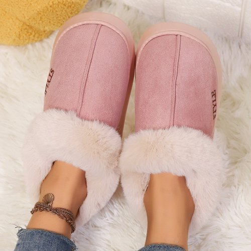 Zdjęcie Damskie buty zimowe z futrem Męskie botki Platforma Kapcie Domowa ciepła moda Zewnętrzna podstawa Grube wełniane krótkie buty