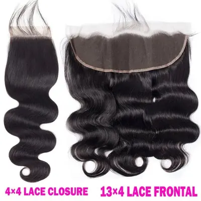Image de Ligne de cheveux humains Remy 4x4 transparente lisse, ondulé, bouclé