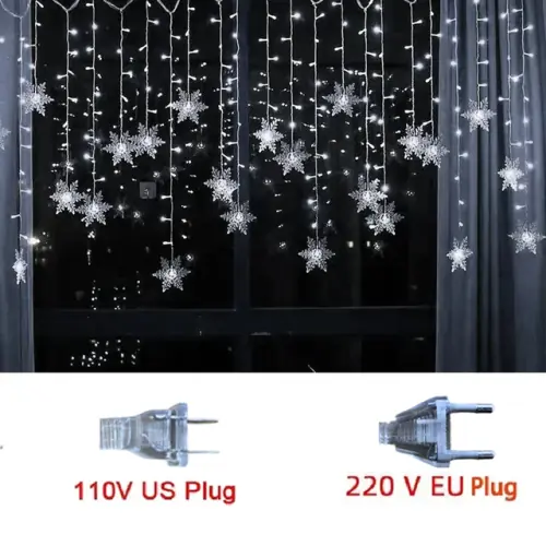 Image de Guirlande LED Flocons de Neige 3,2m - Décoration Noël Féerique