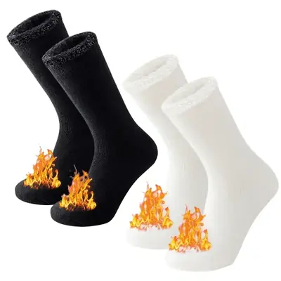 Image de Chaussettes Thermiques Hiver - 2 Paires Chauffantes pour Randonnée & Ski