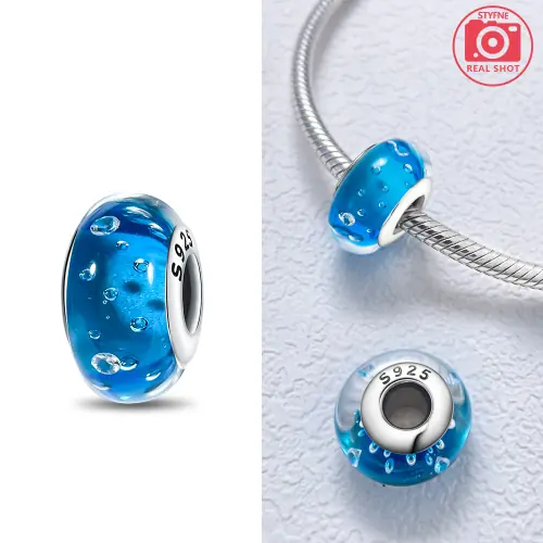 Image de Perles de Verre Rose & Bleues - Création de Bracelets en Argent 925