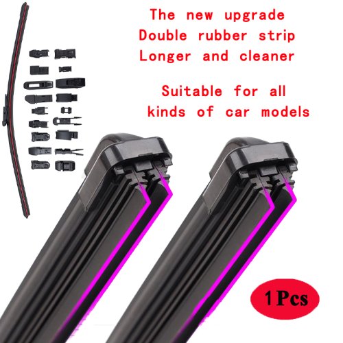 Afbeelding van Auto Ruitenwisserbladen Universele Zachte Dubbellaags Rubber Frameloze Bracketless Borstels Accessoires Voorruit Venster Voorzijde