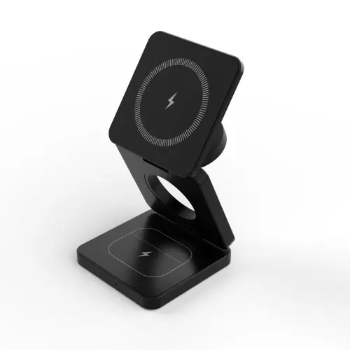 Image de Chargeur Sans Fil 3-en-1 Magnétique Qi2 pour iPhone, Apple Watch & AirPods